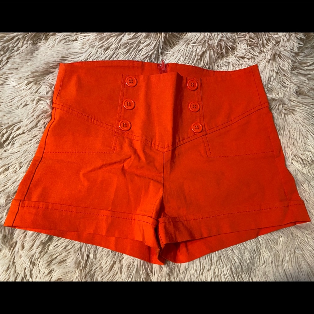 Mandee Red Sailor Button Skort, size small
